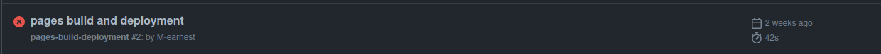 Image of a failed workflow with a red cross instead of a green checkmark.
